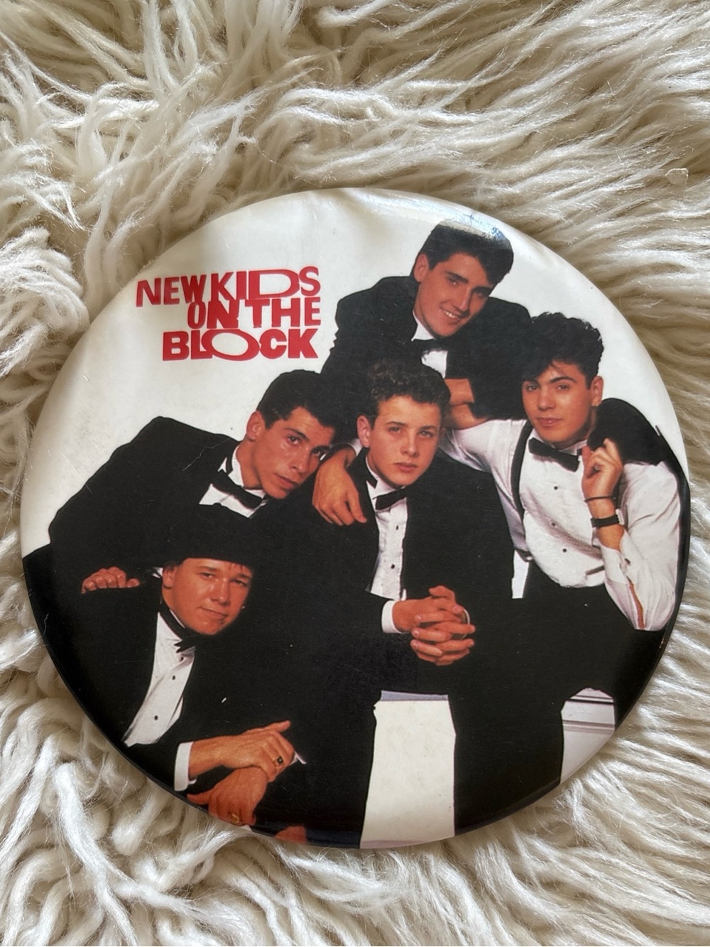 Vintage 1989 New Kids On The Block Donnie Jordan Joey 6" Jumbo Pin Button NKOTB